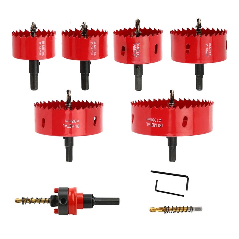 dashap 6PCS Hole Saw Kit for Tungsten Hole Cutters in Metal, Aluminium, Wood and Plastic for a Wide Range of Drilling Needs in Different Materials and Hole Diameters. - Image 1